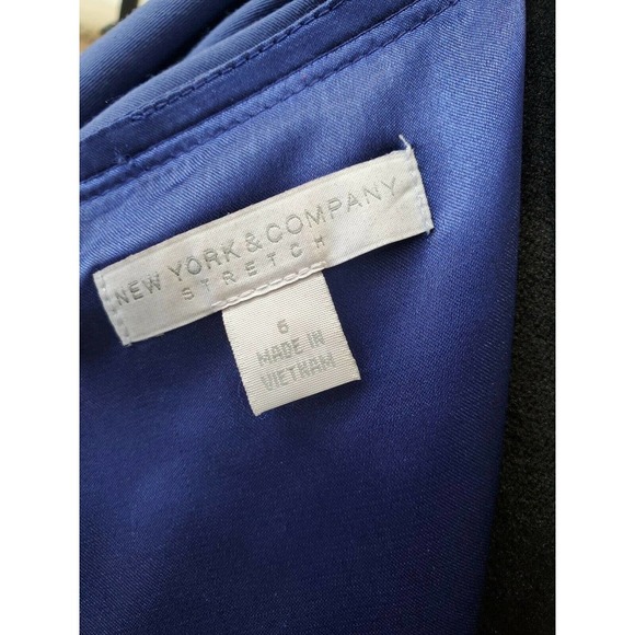 Newyork Co. Women's Solid Blue Polyester V-Neck Sleeveless Knee Length Dress 6 - Picture 8 of 12